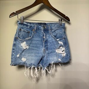 Aeropostale Light Blue Distressed Jean Shorts Size 4